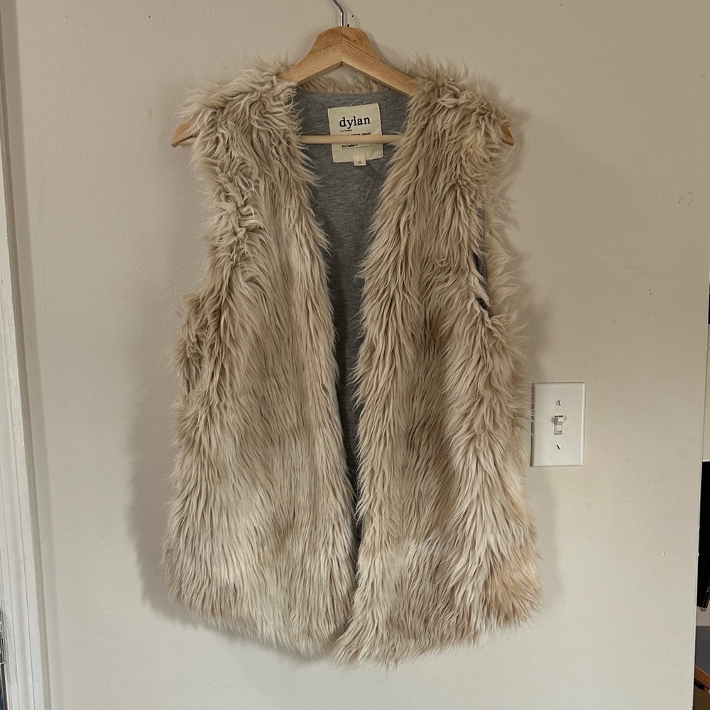 Dylan Cream Faux Fur Vest